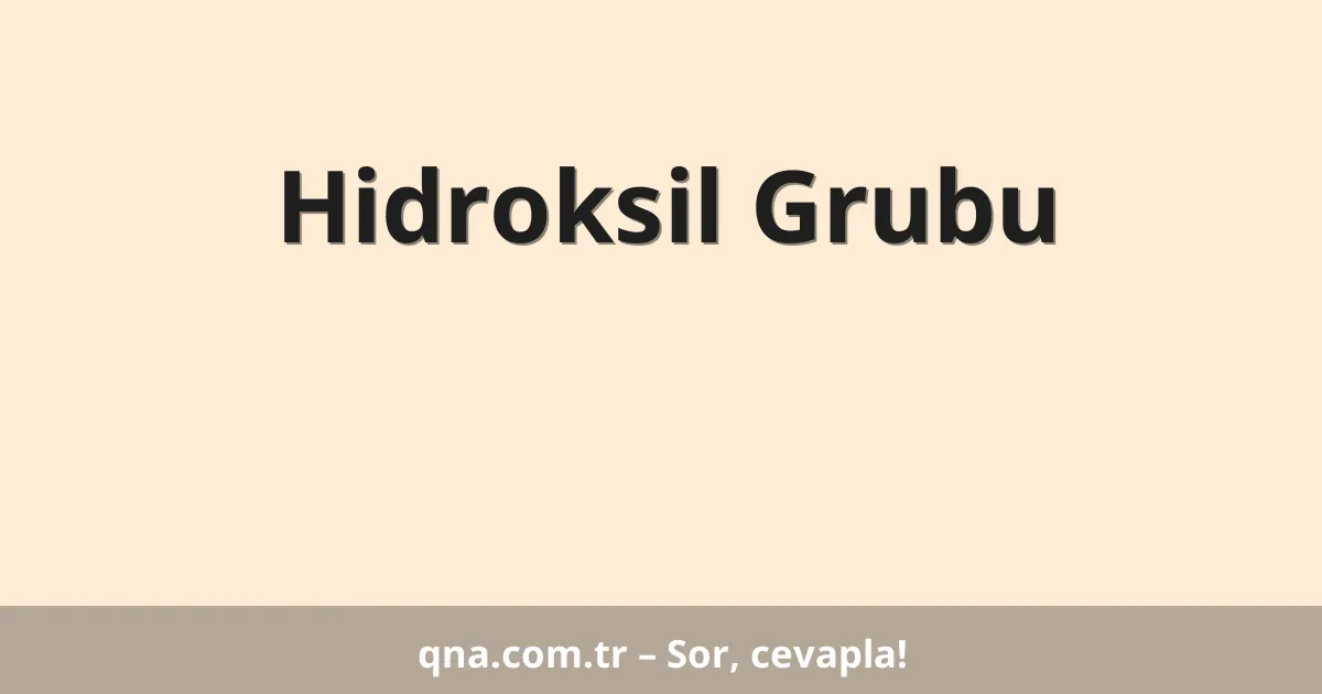 Hidroksil Grubu