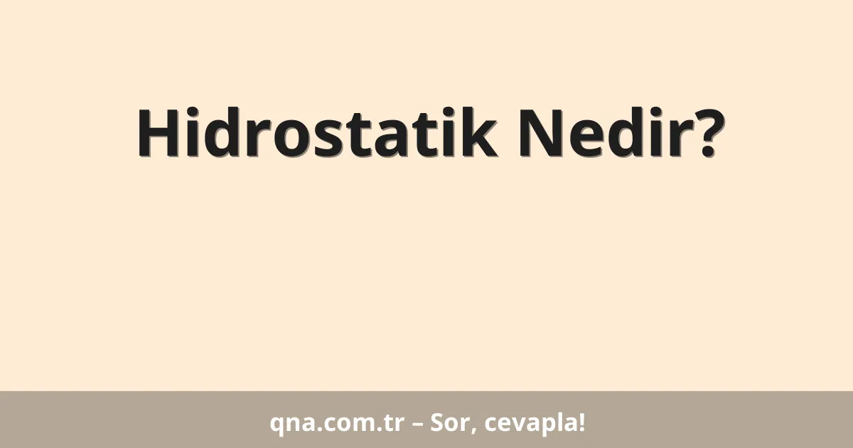 Hidrostatik Nedir?