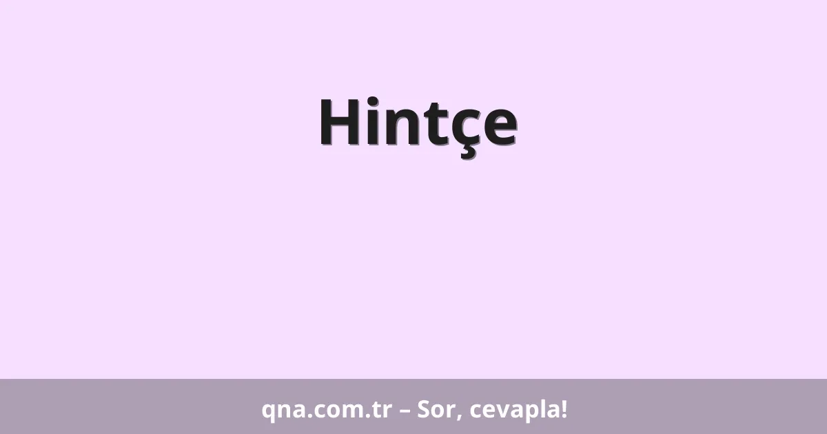 Hintçe