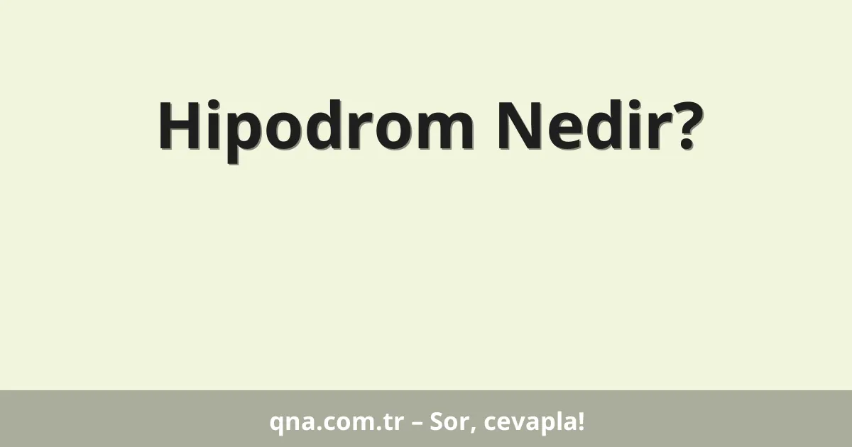 Hipodrom Nedir?