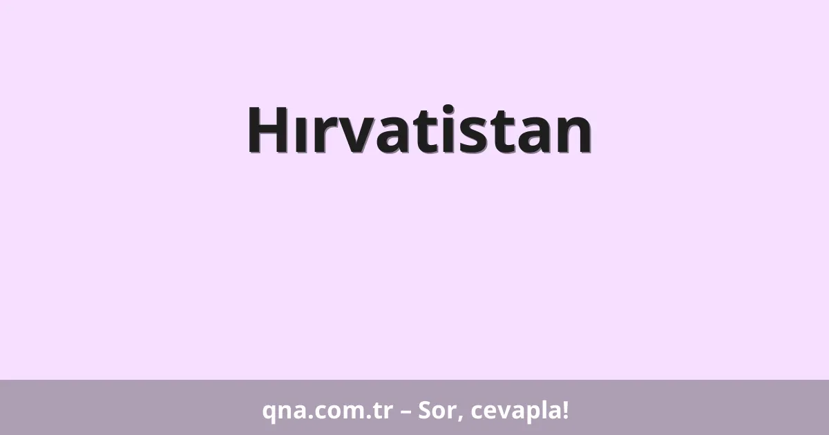 Hırvatistan