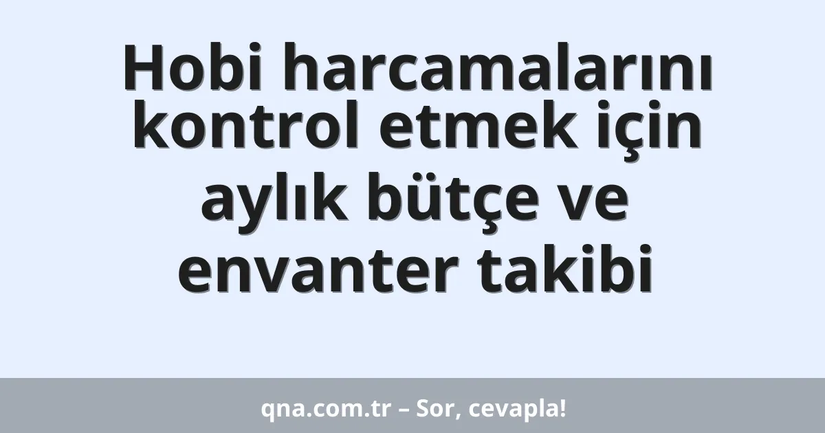 Hobi harcamalarını kontrol etmek için aylık bütçe ve envanter takibi
