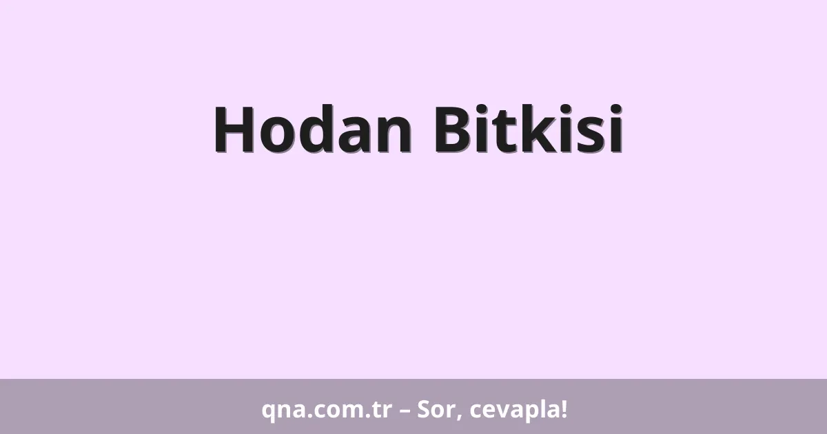 Hodan Bitkisi