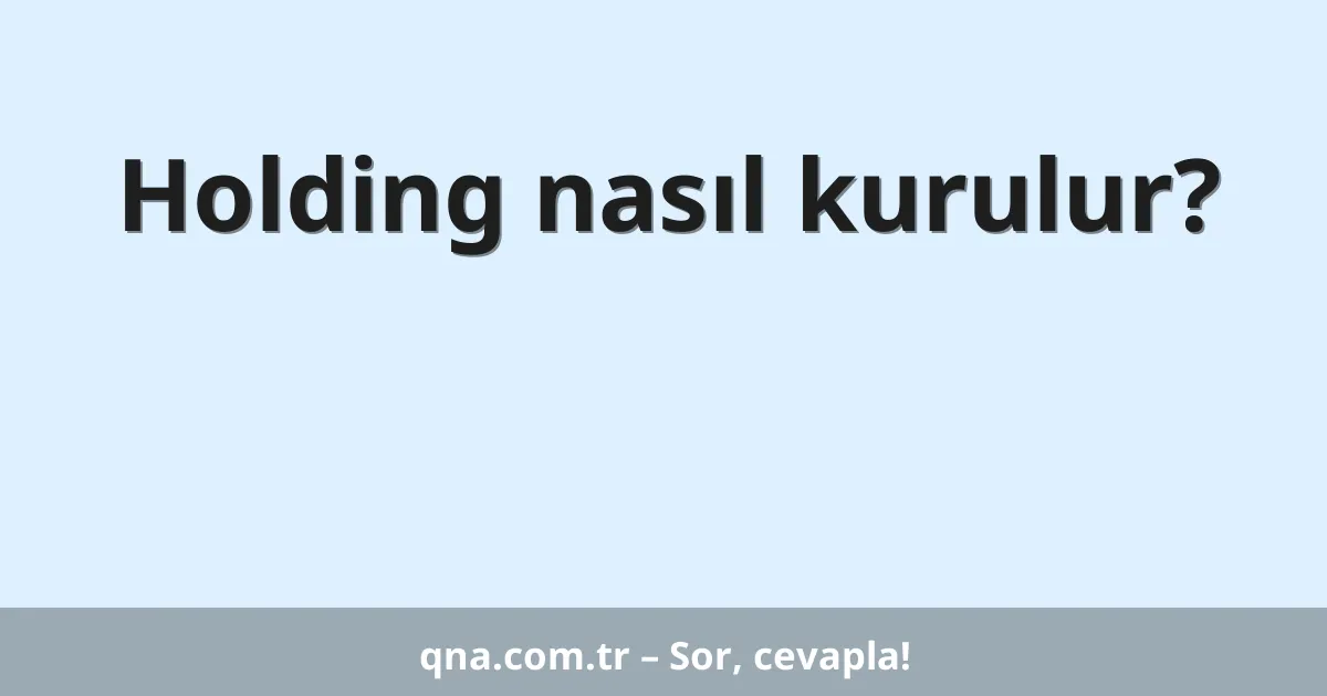 Holding nasıl kurulur?