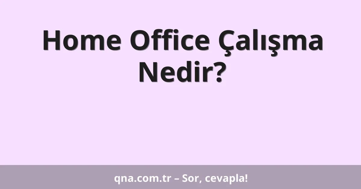 Home Office Çalışma Nedir?