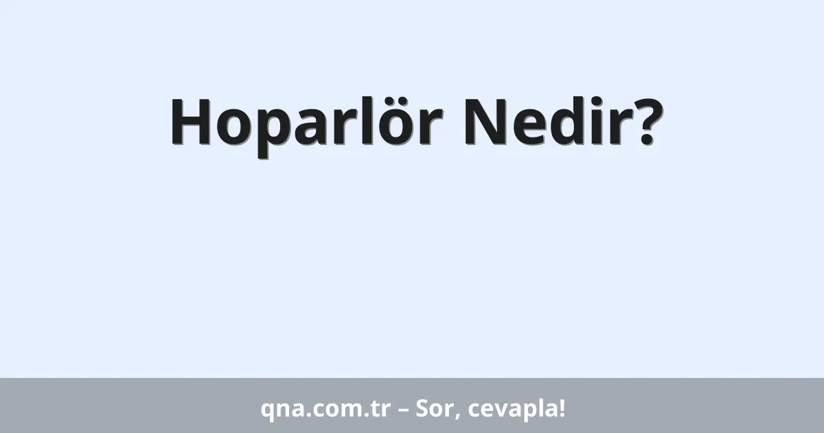 Hoparlör Nedir?