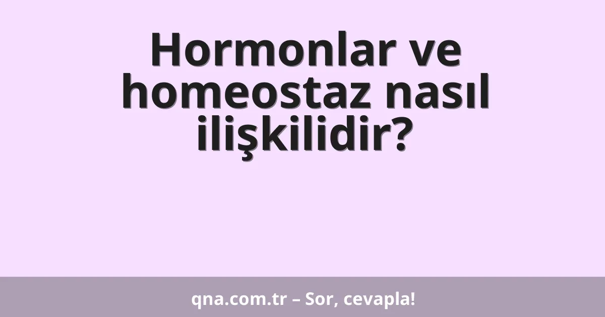 Hormonlar ve homeostaz nasıl ilişkilidir?
