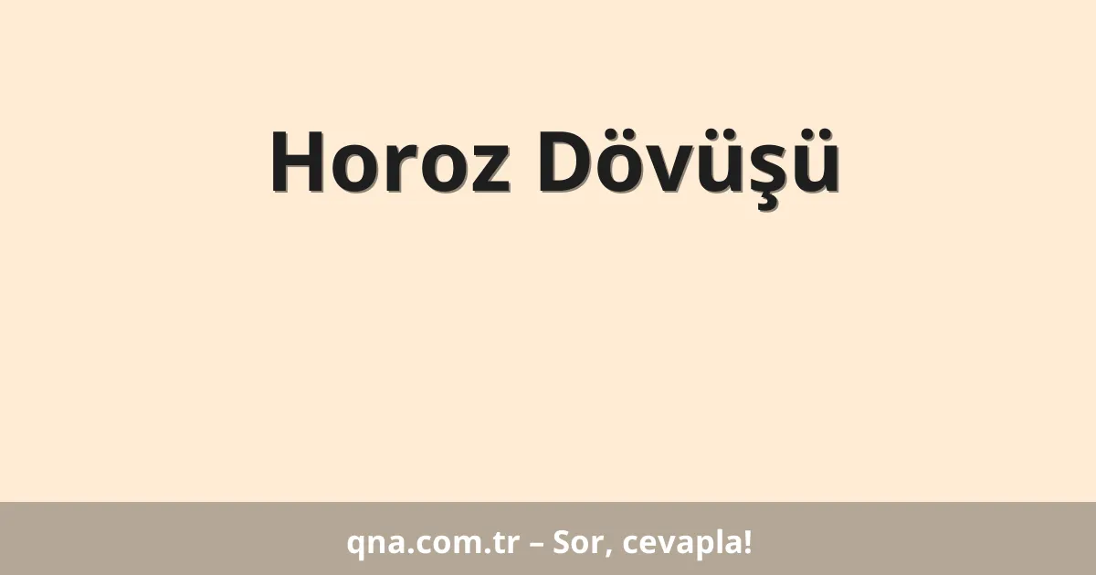 Horoz Dövüşü