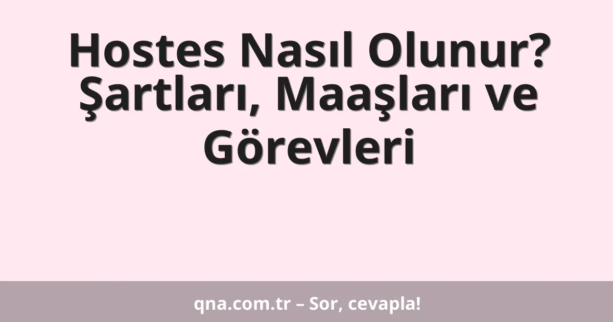 Hostes Nasıl Olunur? Şartları, Maaşları ve Görevleri