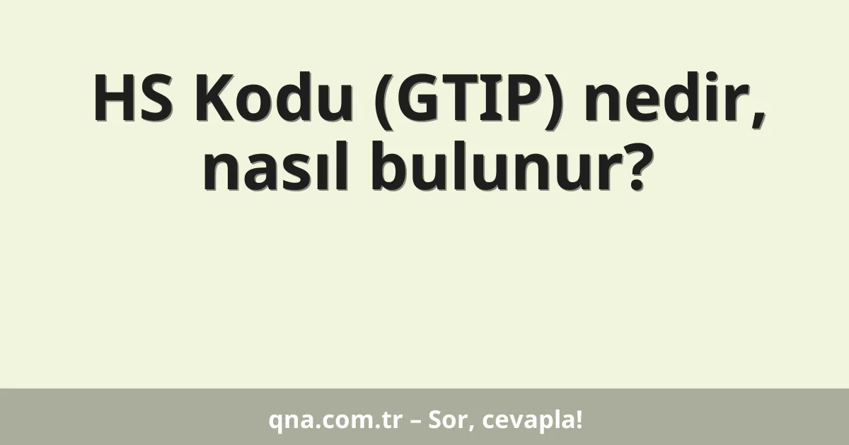 HS Kodu (GTIP) nedir, nasıl bulunur?