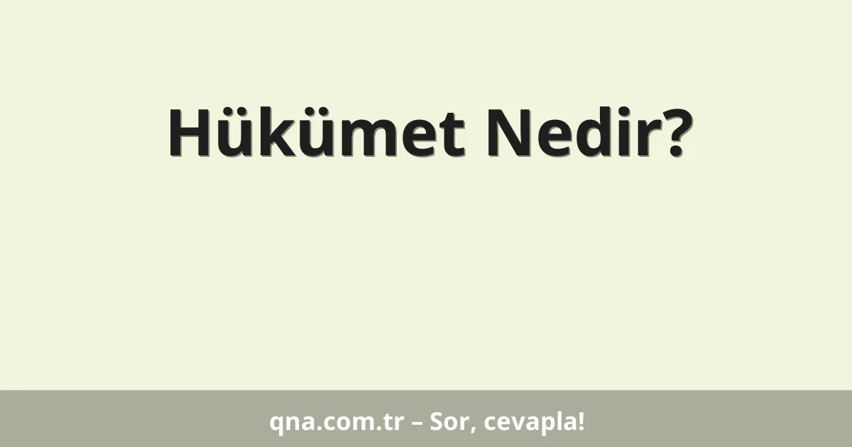 Hükümet Nedir?