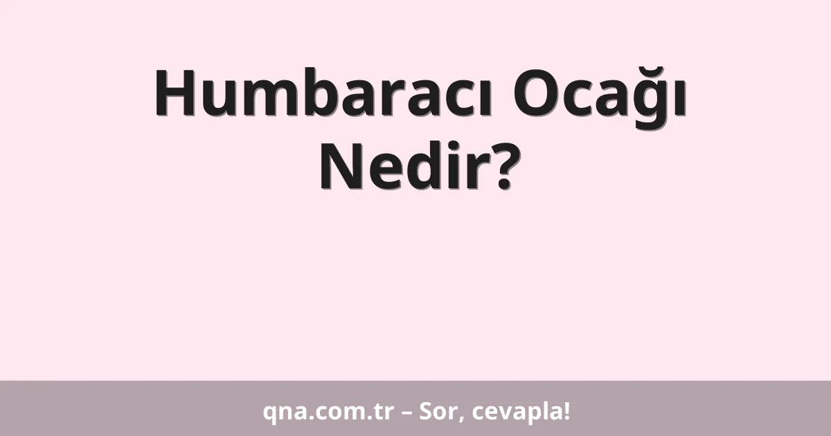 Humbaracı Ocağı Nedir?