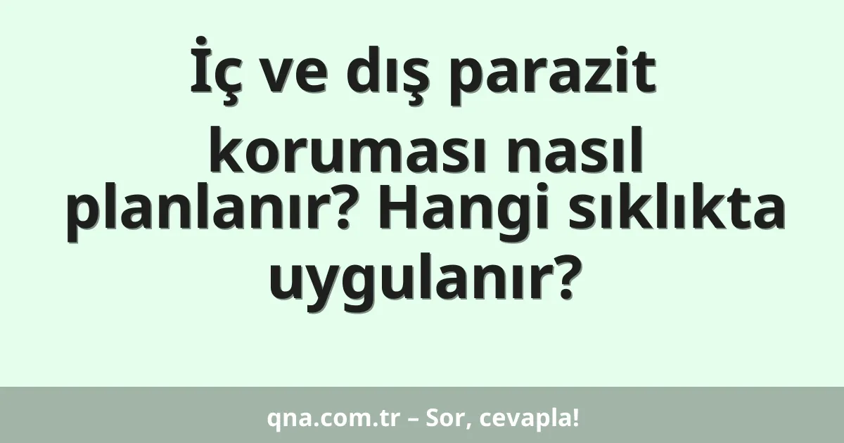 İç ve dış parazit koruması nasıl planlanır? Hangi sıklıkta uygulanır?