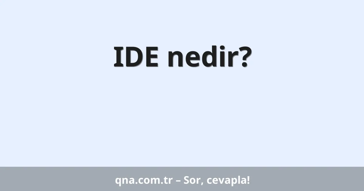 IDE nedir?
