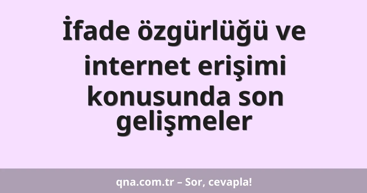 İfade özgürlüğü ve internet erişimi konusunda son gelişmeler