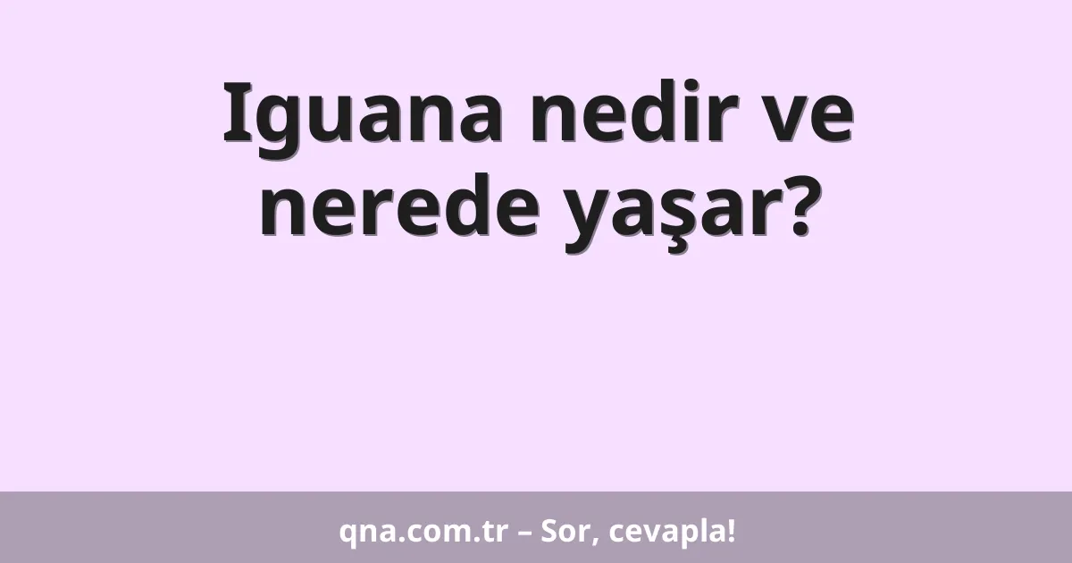 Iguana nedir ve nerede yaşar?