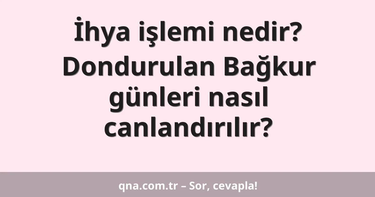 İhya işlemi nedir? Dondurulan Bağkur günleri nasıl canlandırılır?