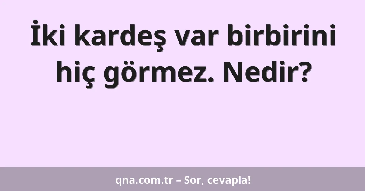 İki kardeş var birbirini hiç görmez. Nedir?