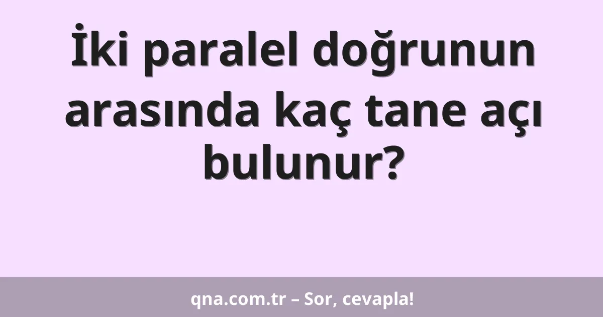 İki paralel doğrunun arasında kaç tane açı bulunur?