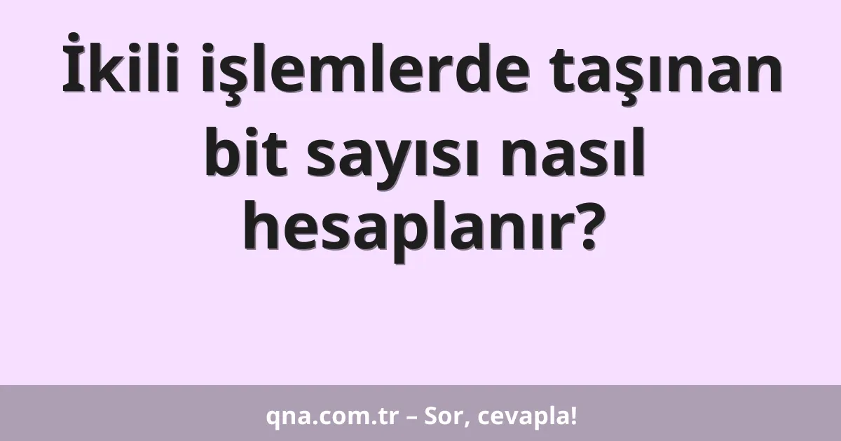 İkili işlemlerde taşınan bit sayısı nasıl hesaplanır?