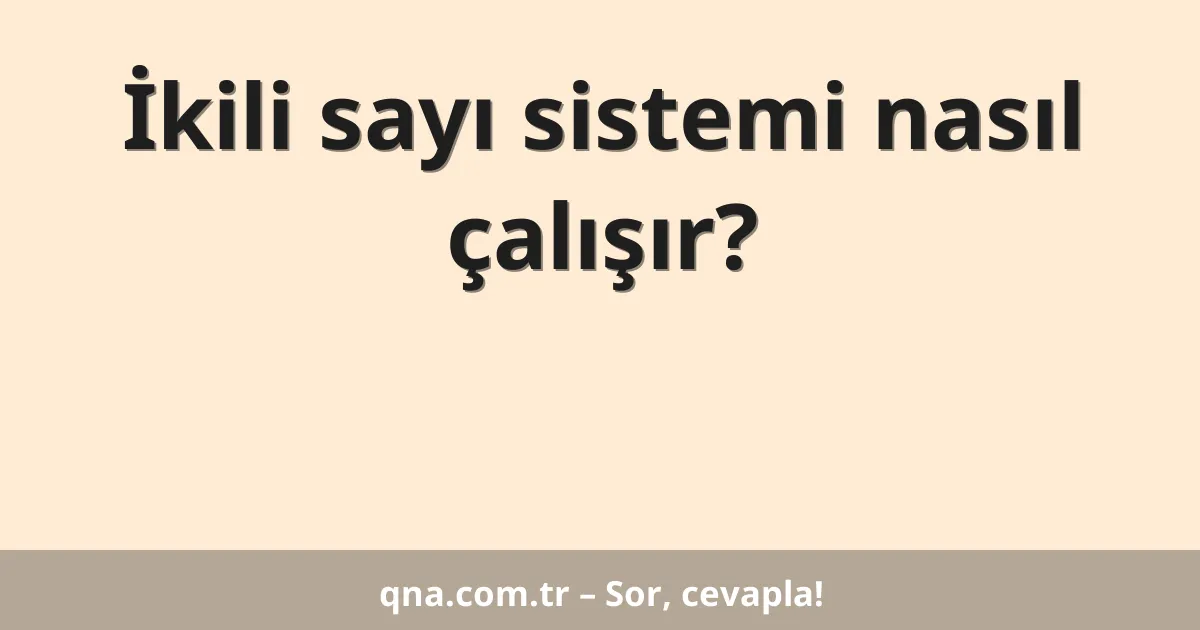 İkili sayı sistemi nasıl çalışır?
