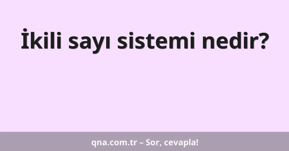 İkili sayı sistemi nedir?