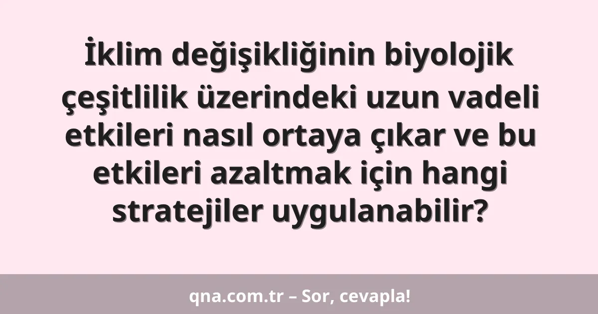 İklim değişikliğinin biyolojik çeşitlilik üzerindeki uzun vadeli etkileri nasıl ortaya çıkar ve bu etkileri azaltmak için hangi stratejiler uygulanabilir?