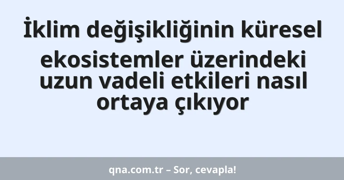 İklim değişikliğinin küresel ekosistemler üzerindeki uzun vadeli etkileri nasıl ortaya çıkıyor