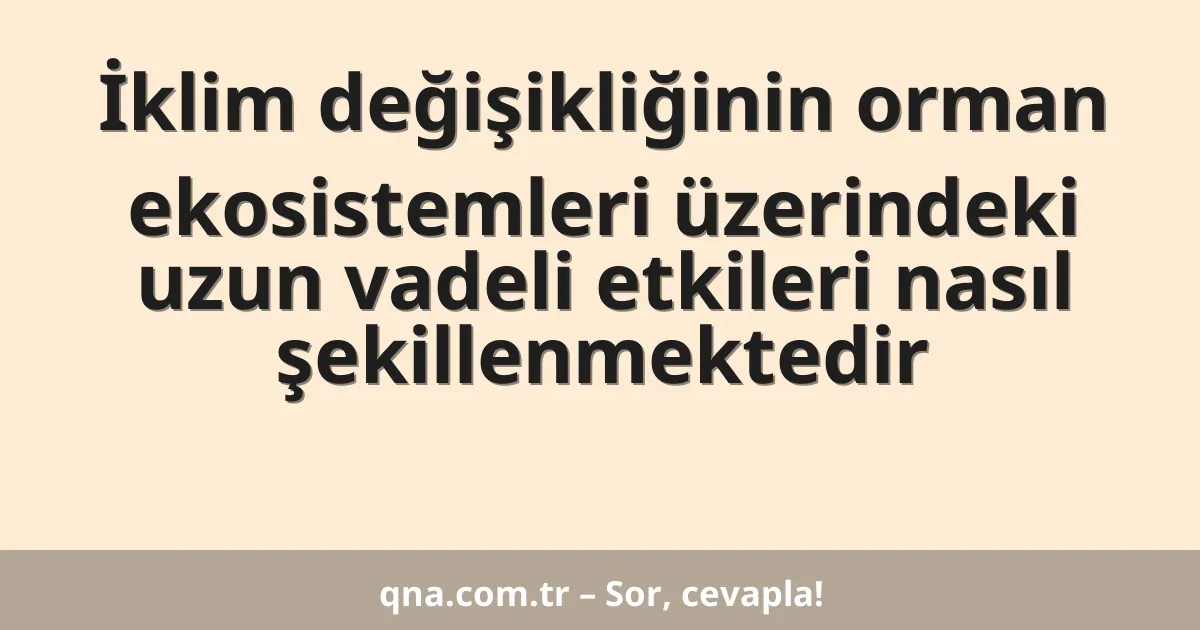 İklim değişikliğinin orman ekosistemleri üzerindeki uzun vadeli etkileri nasıl şekillenmektedir