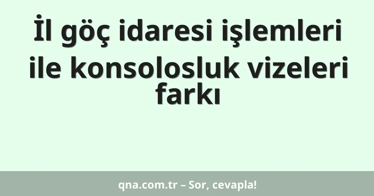 İl göç idaresi işlemleri ile konsolosluk vizeleri farkı