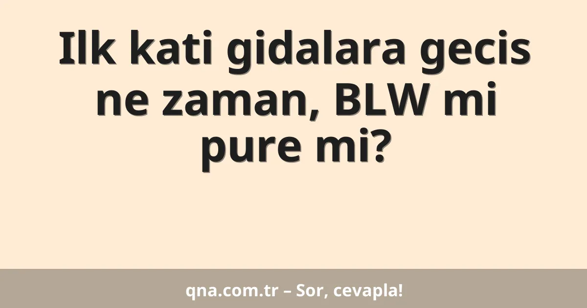 Ilk kati gidalara gecis ne zaman, BLW mi pure mi?