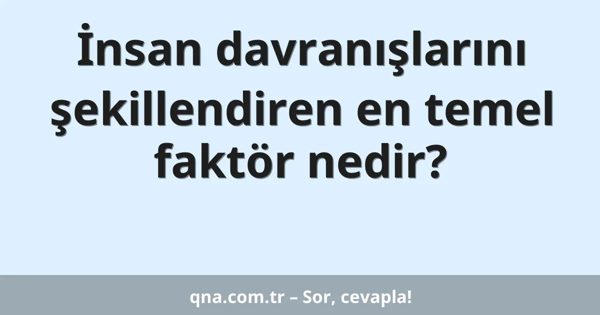 İnsan davranışlarını şekillendiren en temel faktör nedir?