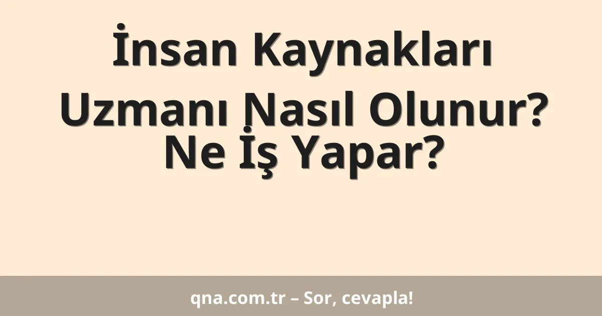 İnsan Kaynakları Uzmanı Nasıl Olunur? Ne İş Yapar?
