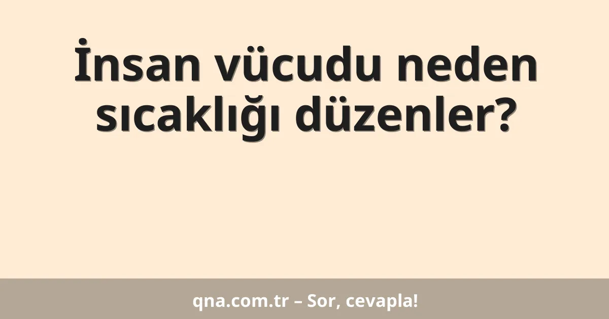 İnsan vücudu neden sıcaklığı düzenler?