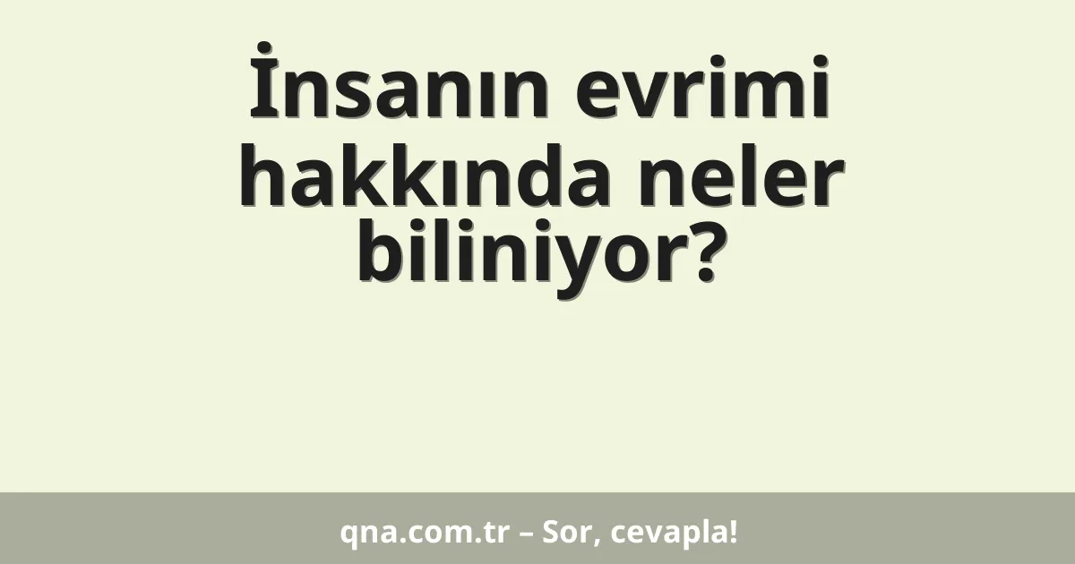 İnsanın evrimi hakkında neler biliniyor?