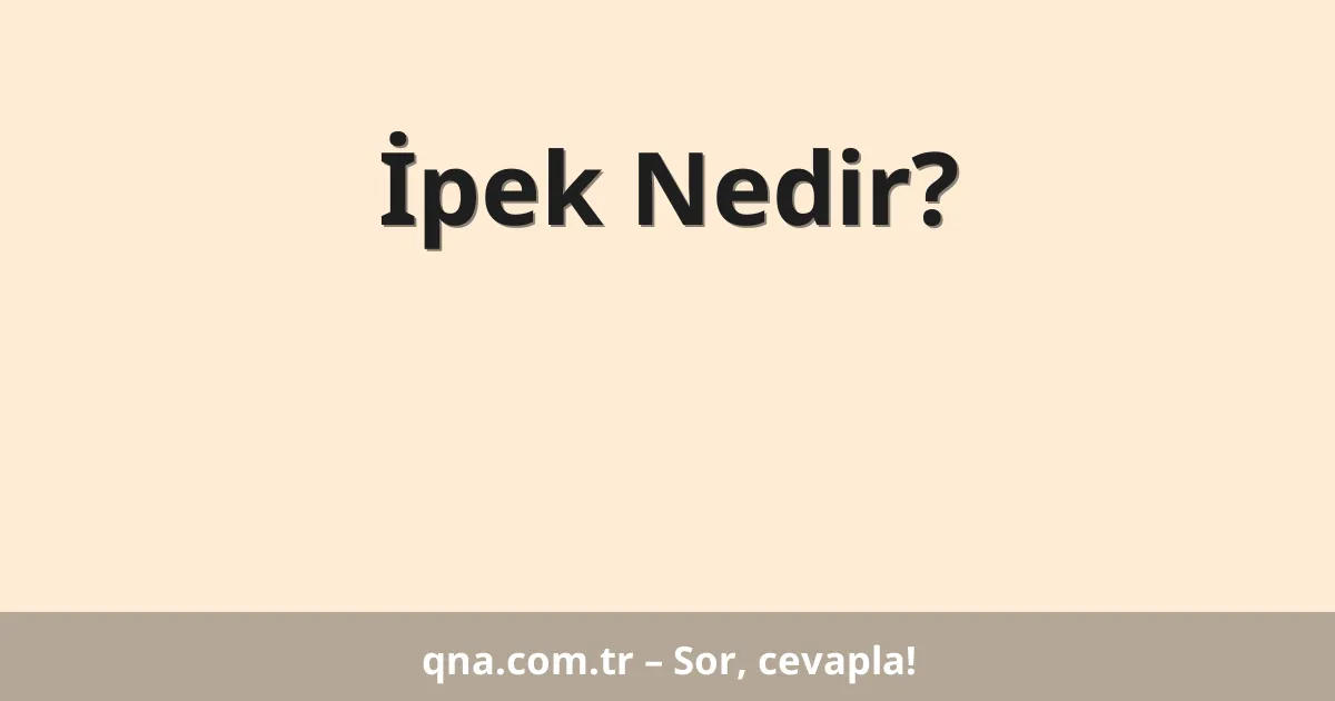 İpek Nedir?