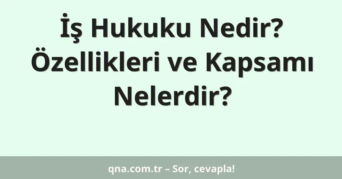 İş Hukuku Nedir? Özellikleri ve Kapsamı Nelerdir?