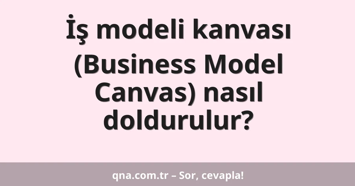 İş modeli kanvası (Business Model Canvas) nasıl doldurulur?