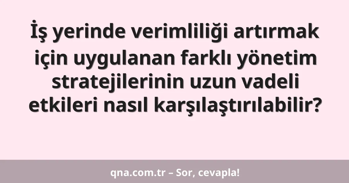 İş yerinde verimliliği artırmak için uygulanan farklı yönetim stratejilerinin uzun vadeli etkileri nasıl karşılaştırılabilir?