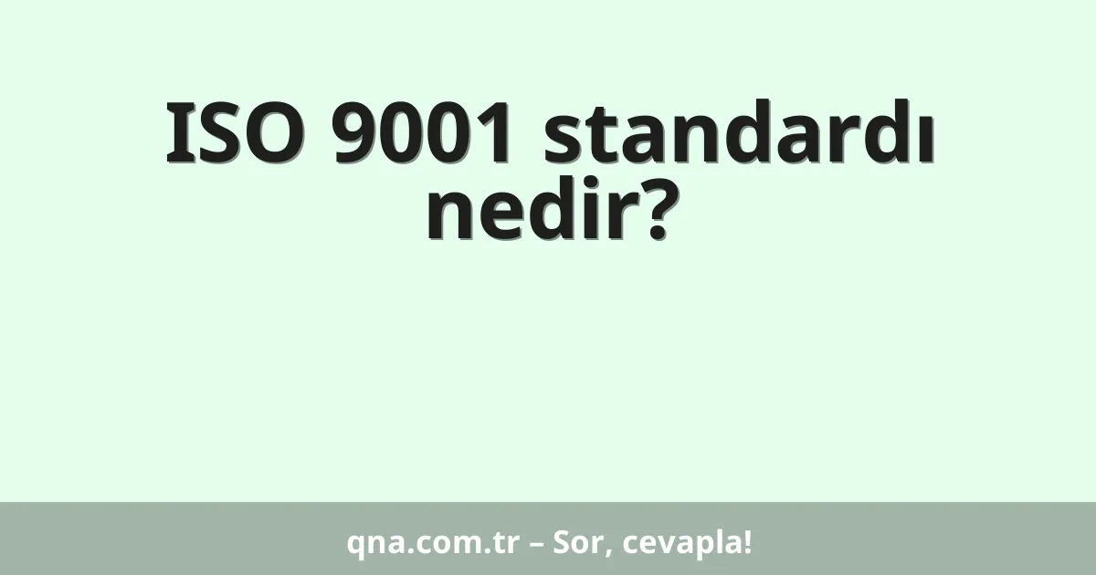 ISO 9001 standardı nedir?