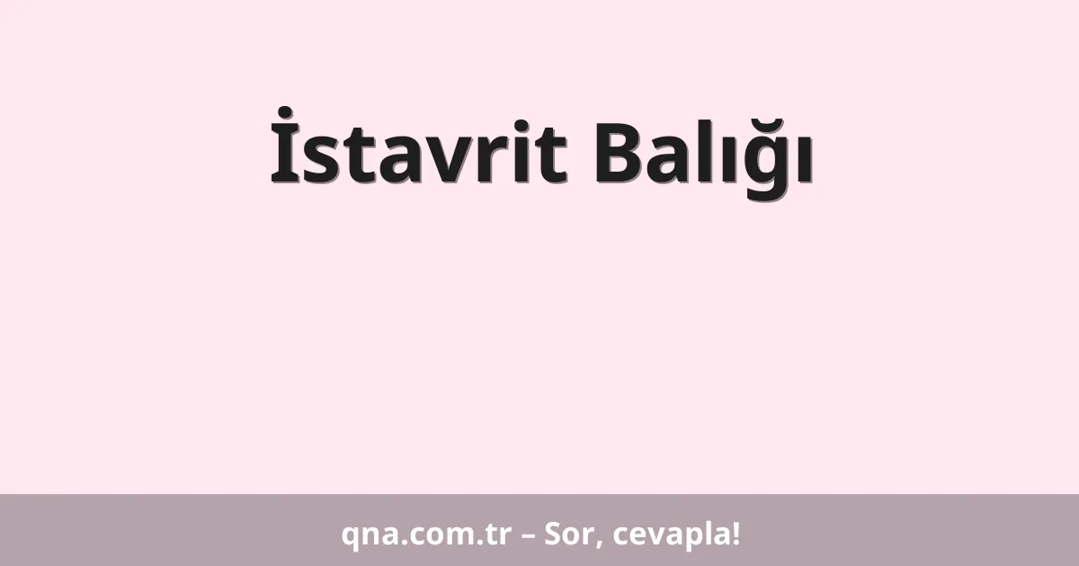 İstavrit Balığı