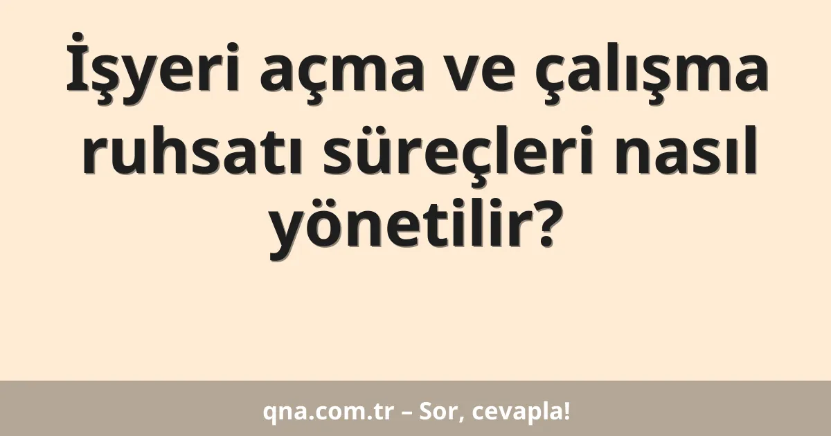 İşyeri açma ve çalışma ruhsatı süreçleri nasıl yönetilir?