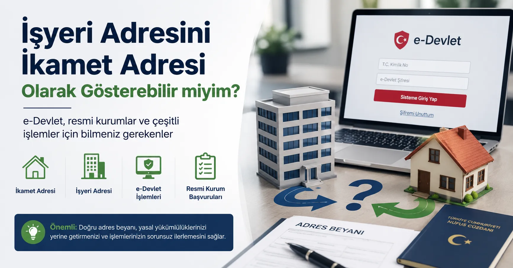 İşyeri adresini ikamet adresi olarak gösterebilir miyim?