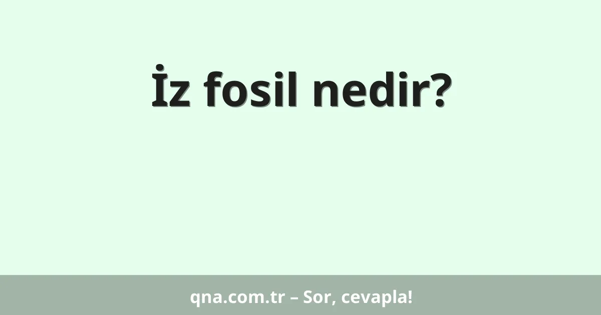 İz fosil nedir?