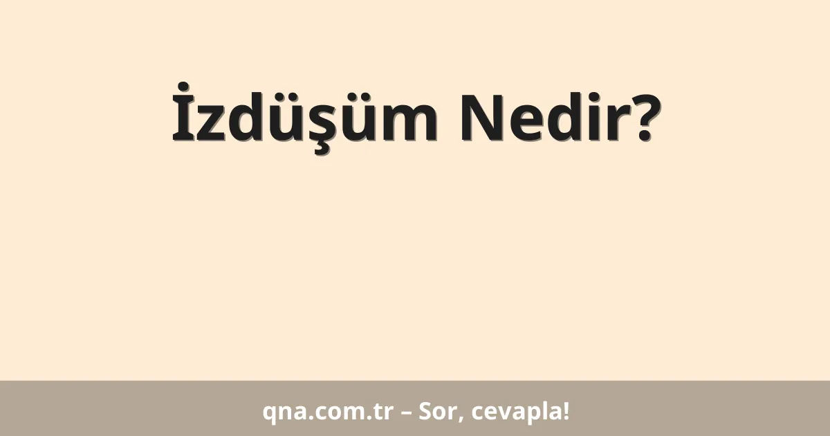 İzdüşüm Nedir?