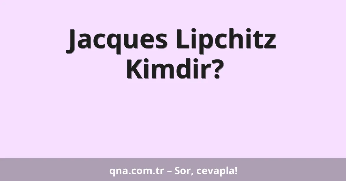 Jacques Lipchitz Kimdir?