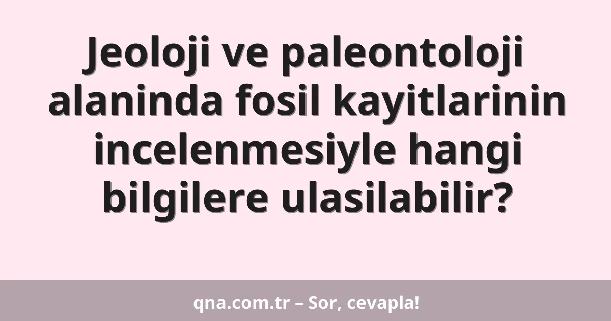 Jeoloji ve paleontoloji alaninda fosil kayitlarinin incelenmesiyle hangi bilgilere ulasilabilir?