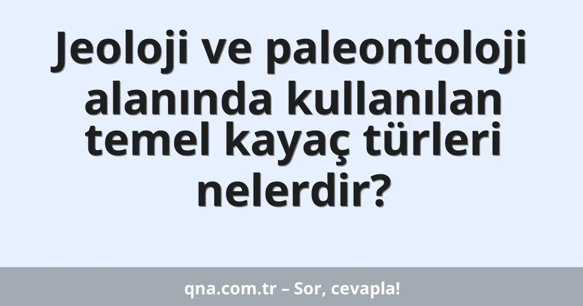 Jeoloji ve paleontoloji alanında kullanılan temel kayaç türleri nelerdir?