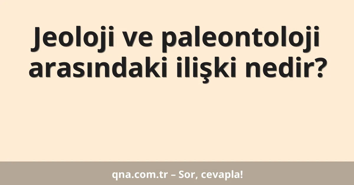 Jeoloji ve paleontoloji arasındaki ilişki nedir?