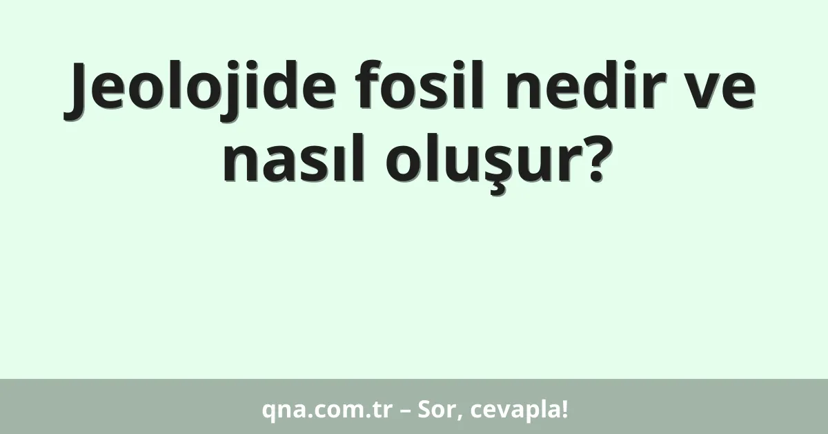 Jeolojide fosil nedir ve nasıl oluşur?